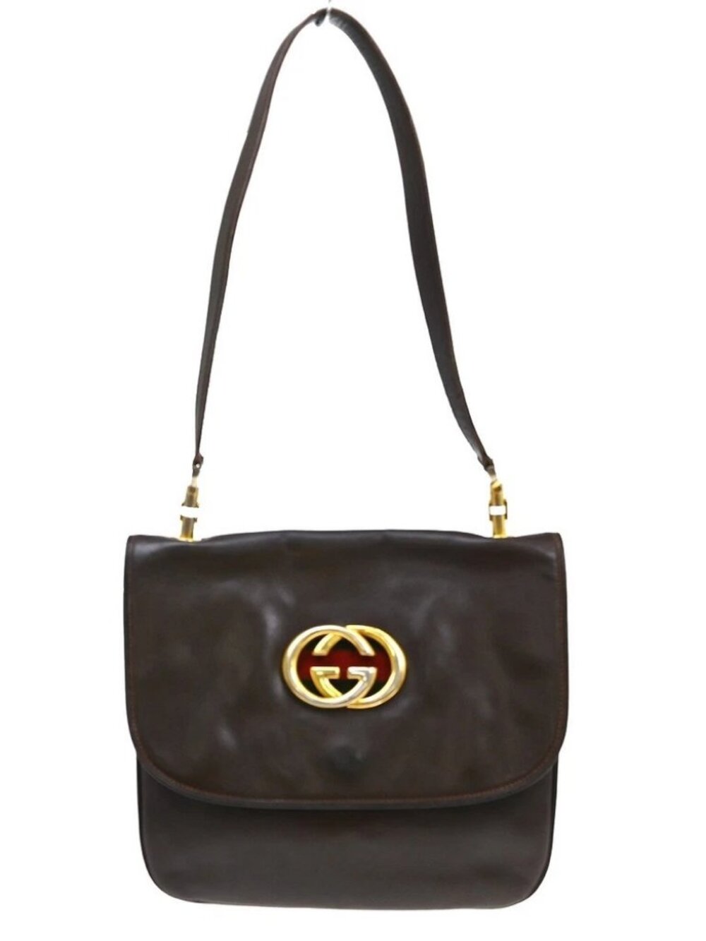 Gucci Brown Leather Shoulder Bag